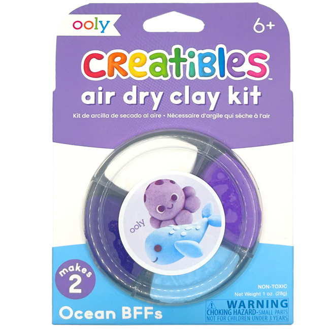 Creatibles Mini Air Dry Clay Kit - Ocean BFFs - 2 Designs