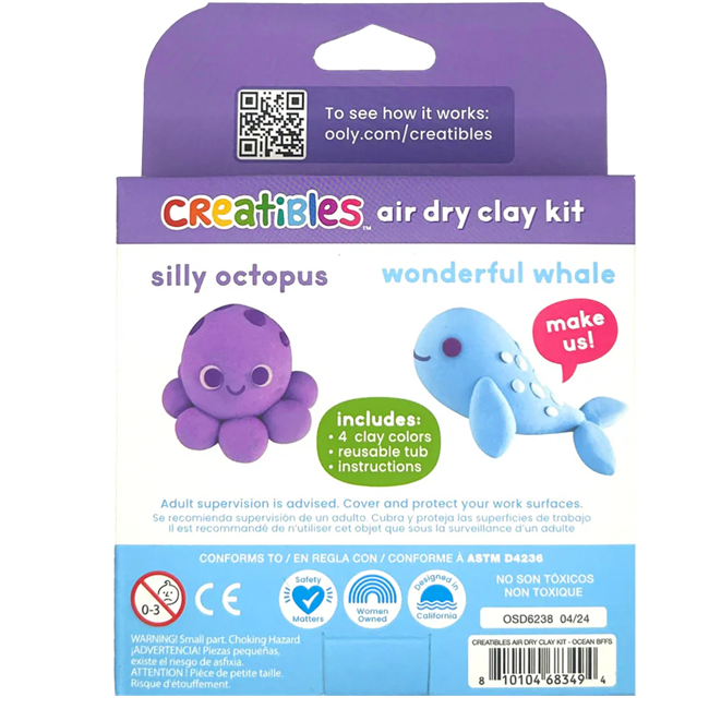 Creatibles Mini Air Dry Clay Kit - Ocean BFFs - 2 Designs