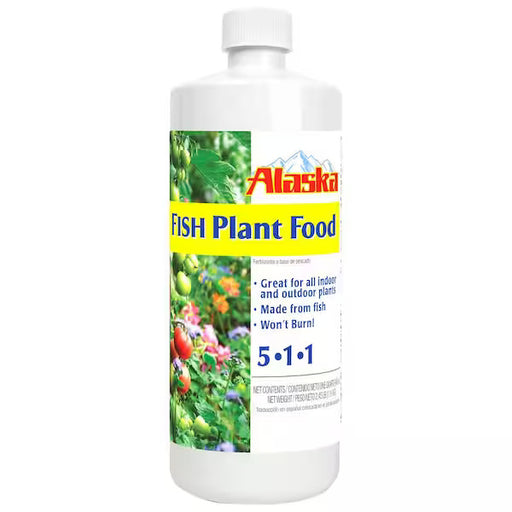 fish poop plant fertilizer Alaska 100099247 Fish Emulsion All Purpose Plant Food, 1 Quart