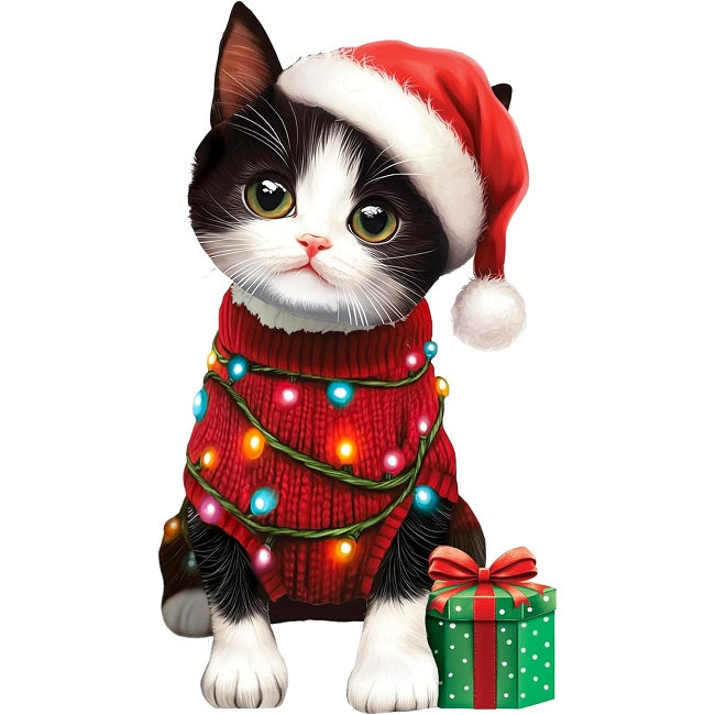 FreshCut Paper Pop Up Mini Christmas Kitten 3D Greeting Card