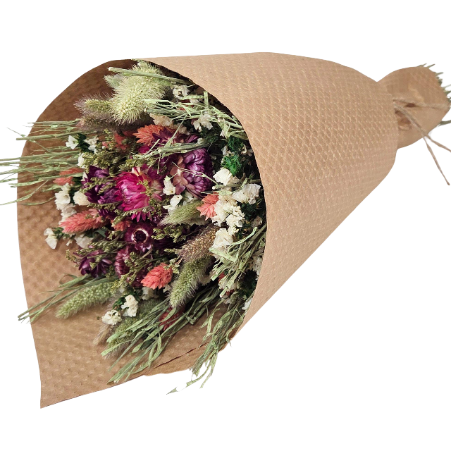 Pink Strawflower Love 24" Dried Floral Bouquet