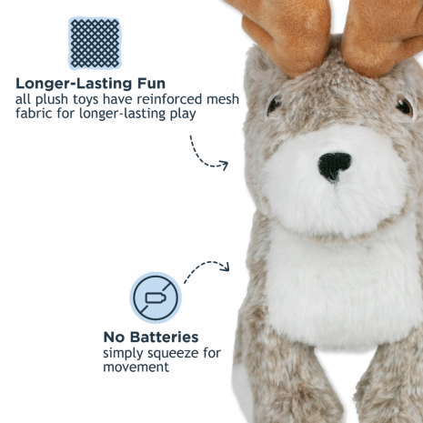 Tall Tails Animated Plush Jackalope Dog Toy 8"