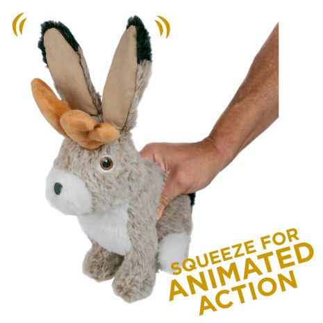 Tall Tails Animated Plush Jackalope Dog Toy 8"
