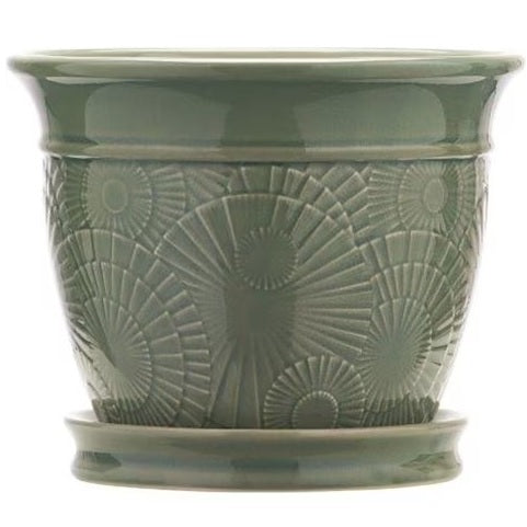 glazed ceramic indoor plant pots Southern Patio Annandale 8 In. Ceramic Celadon Planter