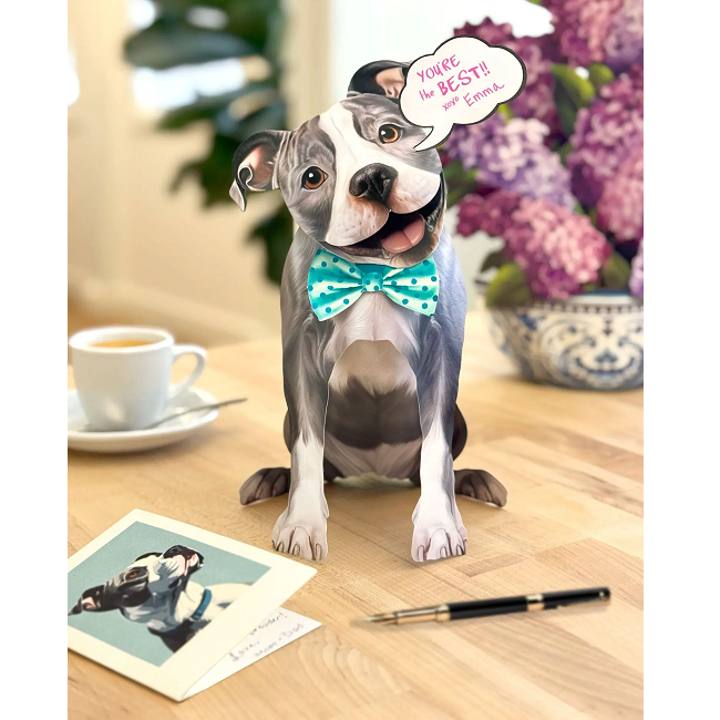 FreshCut Paper Pit Bull Pop-Up 3D Greeting Card