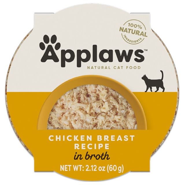 Applaws Natural Chicken Breast in Broth Wet Cat Food, 2.12-oz Cup