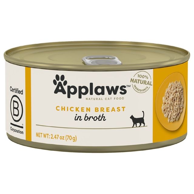 Applaws Natural Chicken Breast in Broth Wet Cat Food, 2.47-oz Can
