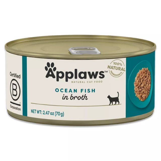 Applaws Natural Ocean Fish in Broth Wet Cat Food, 2.47-oz Can