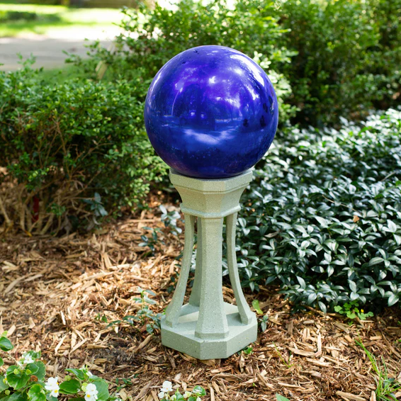 13.5" Polystone "Argent" Gazing Globe Pedestal