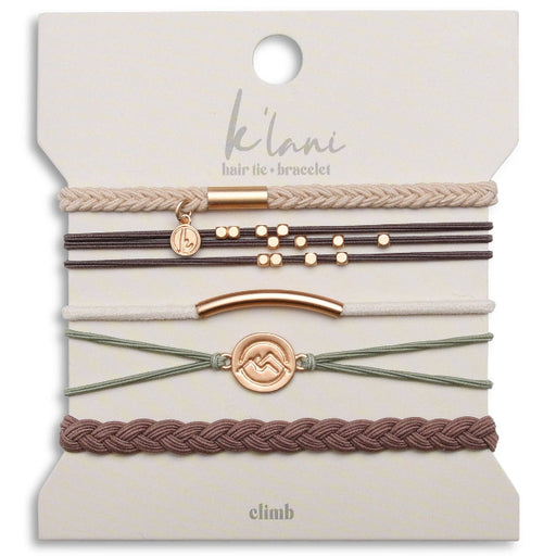K'lani "Climb" Natural Colors with Gold Mountain Accent Hair Tie Bracelets