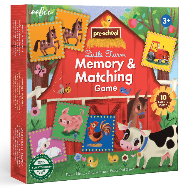 eeBoo Little Farm Pre-School Memory & Matching Game