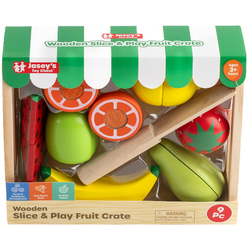 Jasey’s Toy Chest Wooden Slice & Play Fruit Crate