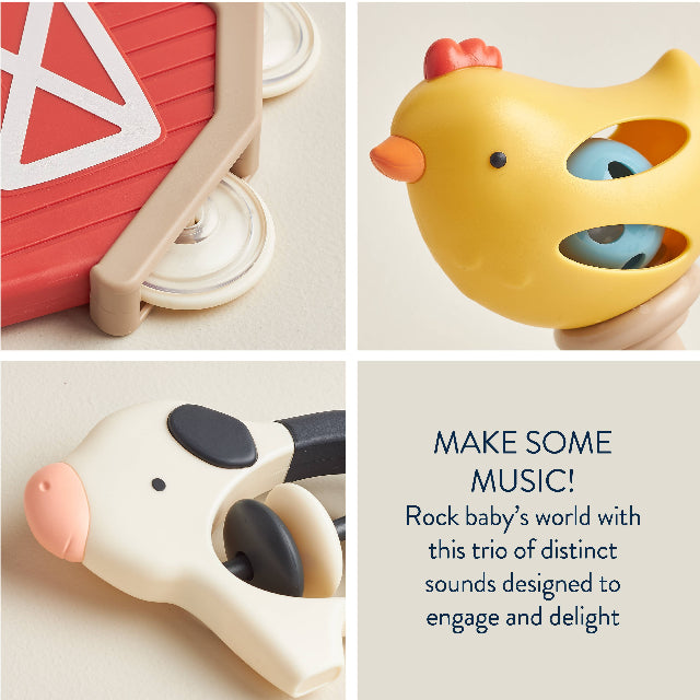 Itzy Bitzy Jamboree Farm Rhythm & Rattle Gift Set