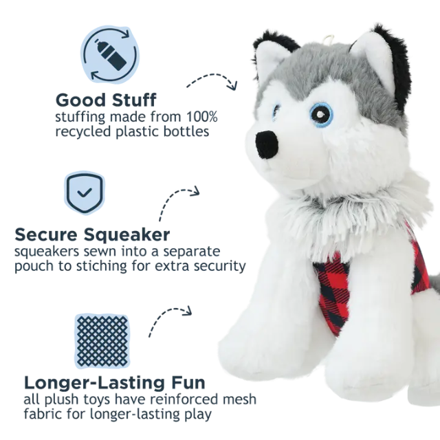 Tall Tails Husky Squeaker Dog Toy