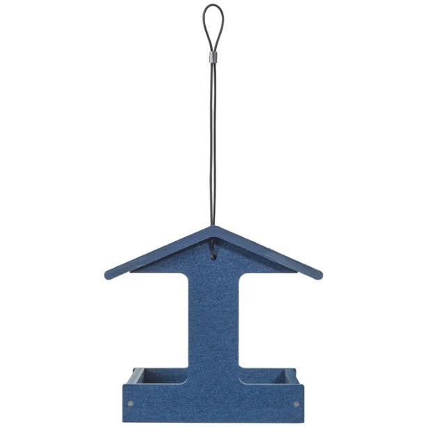Backyard Nature Recycled Plastic Fly-Through Feeder, Blue