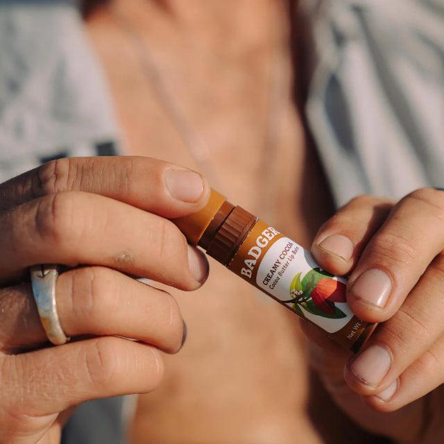 Badger Creamy Cocoa Cocoa Butter Lip Balm 0.25-oz Stick