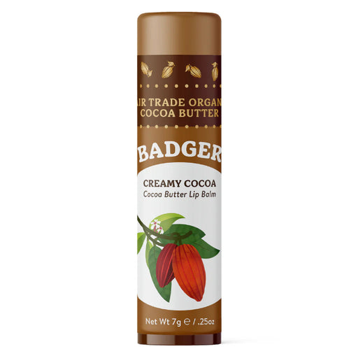 Badger Creamy Cocoa Cocoa Butter Lip Balm 0.25-oz Stick