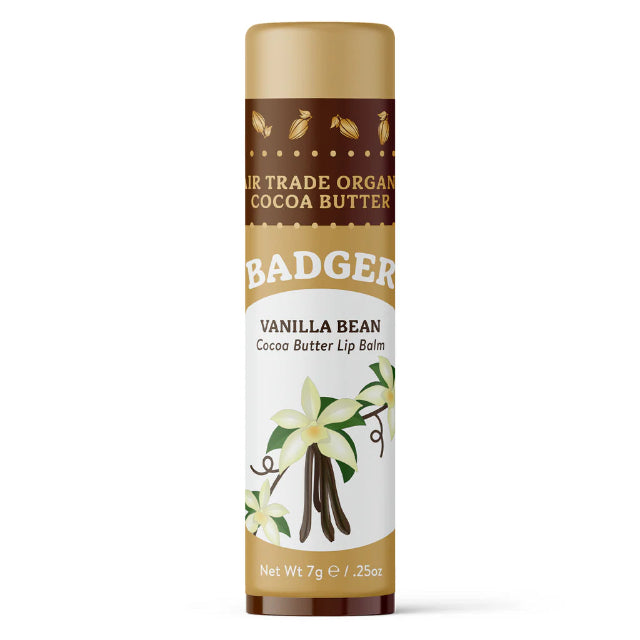 Badger Vanilla Bean Cocoa Butter Lip Balm 0.25-oz Stick