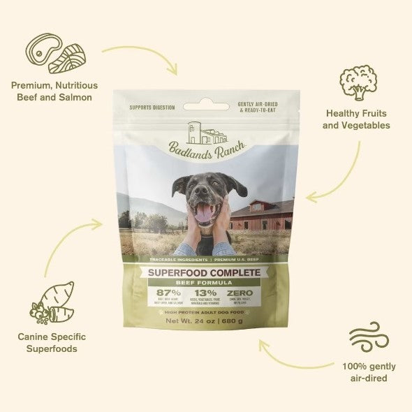 Badlands Ranch Superfood Complete Beef Air-Dried Dog Food