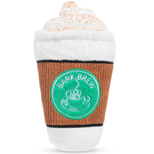 Bark Cup of Bark Roast Squeaky Plush Dog Toy, Medium