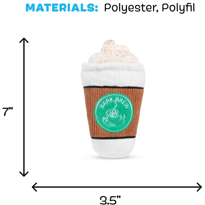 Bark Cup of Bark Roast Squeaky Plush Dog Toy, Medium