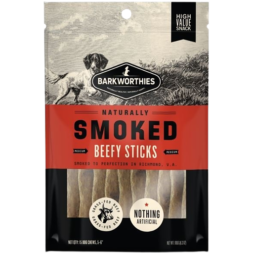 Barkworthies Smoked Beefy Sticks Dog Chews 15-Pack