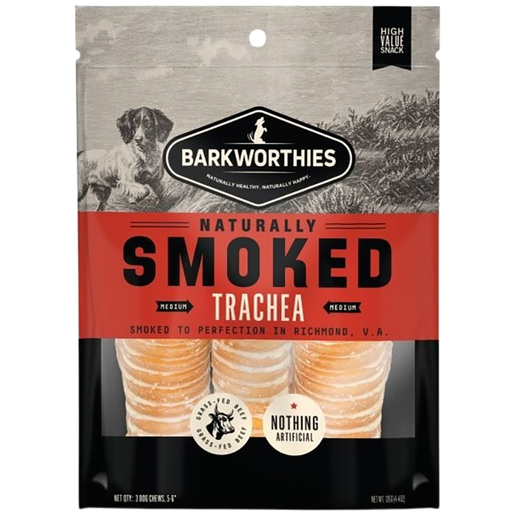 Barkworthies Smoked Trachea Dog Chew 6-inch 3-Pack