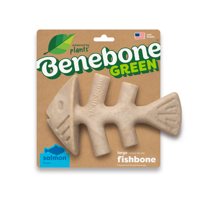 Benebone Green Fishbone Salmon Dog Chew Large