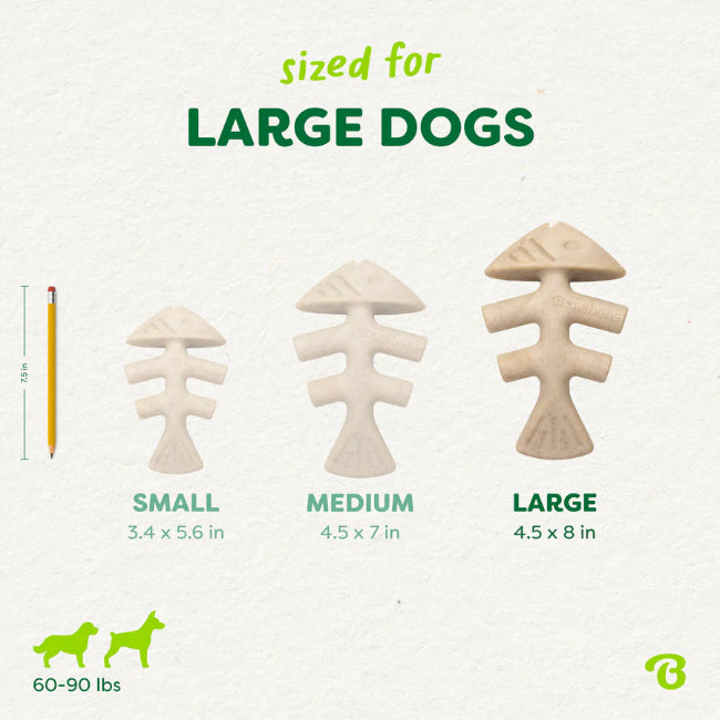Benebone Green Fishbone Salmon Dog Chew Large