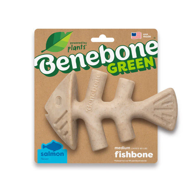 Benebone Green Fishbone Salmon Dog Chew Medium