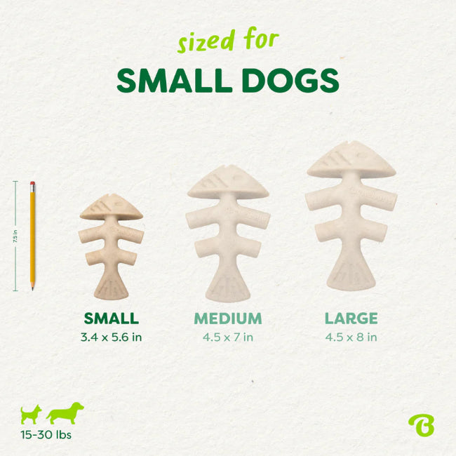 Benebone Green Fishbone Salmon Dog Chew Small