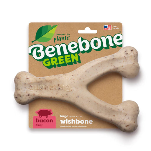 Benebone Green Wishbone Bacon Dog Chew Large