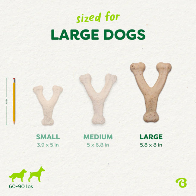 Benebone Green Wishbone Bacon Dog Chew Large