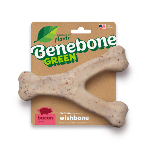Benebone Green Wishbone Bacon Dog Chew Medium