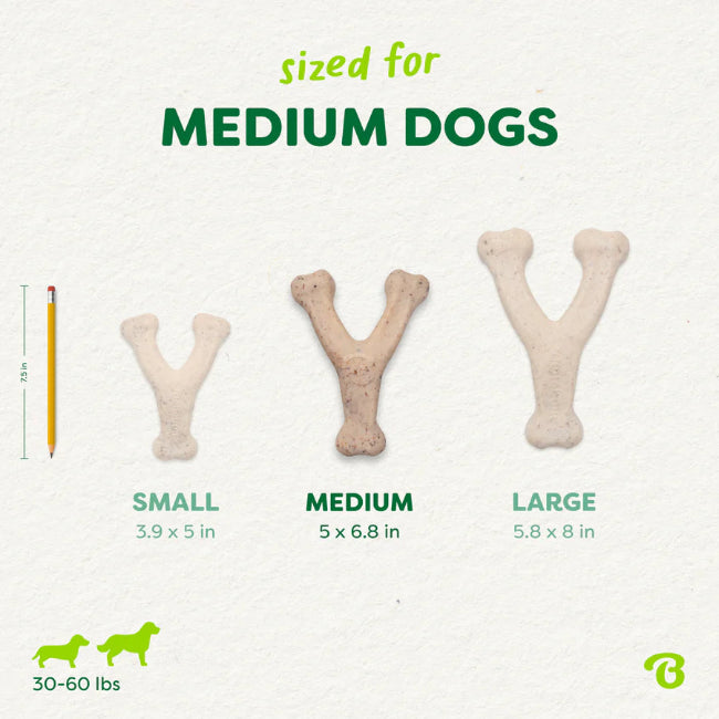 Benebone Green Wishbone Bacon Dog Chew Medium