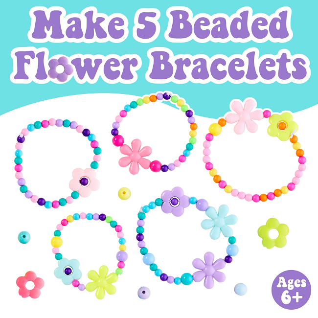 Creativity for Kids Mini Kit Beaded Flowers Bracelet