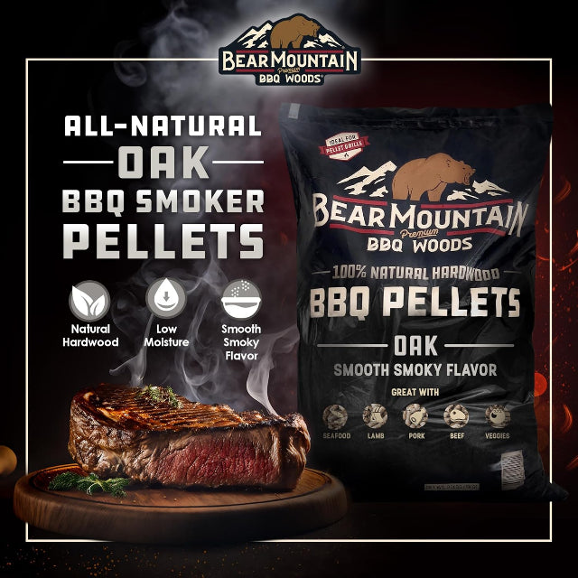 Bear Mountain Oak BBQ Wood Pellets, 20-lbs