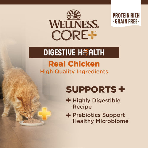 Wellness Core+ Digestive Health Chicken Pate Wet Cat Food 3oz Can
