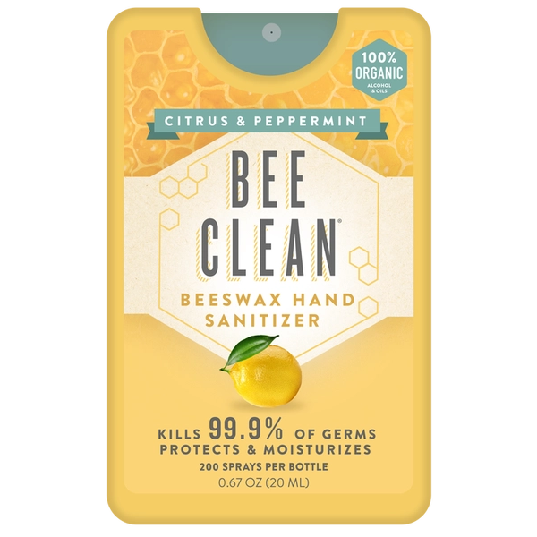 Bee Clean Citrus and Peppermint Organic Beeswax Hand Sanitizer Pocket Spray