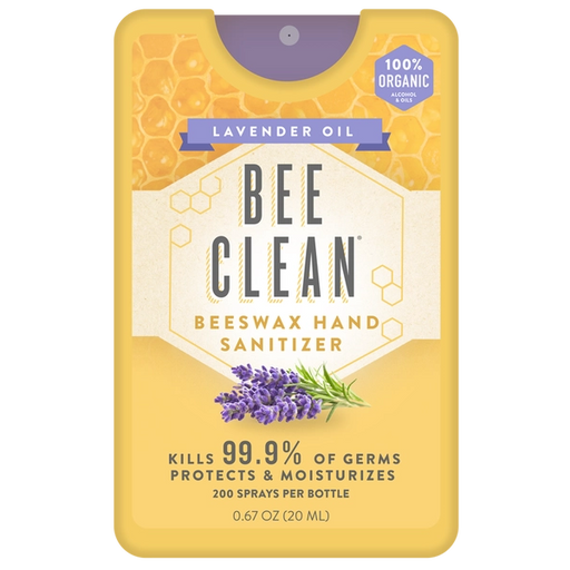 Bee Clean Lavender Oil Organic Beeswax Hand Sanitizer Pocket Spray