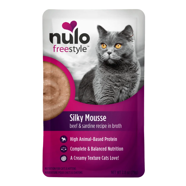 Nulo FreeStyle Silky Mousse Beef & Sardine Recipe for Cats 2.8oz