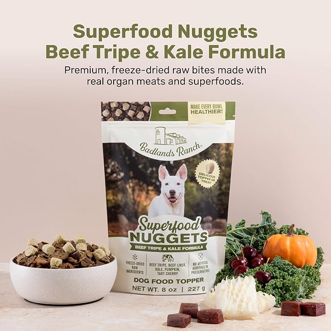 Badlands Ranch Superfood Nuggets Beef Tripe & Kale Formula 8 oz