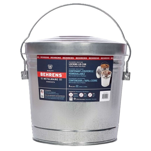 Trash Can, Galvanized - 6 Gallon