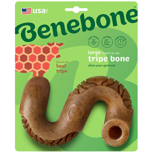 Benebone Tripe Bone Durable Dog Chew, Large
