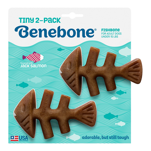 Benebone Fishbone Salmon Dog Chew, Tiny - 2 pk.