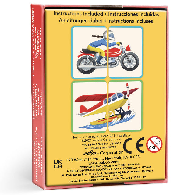 eeBoo Vehicles Memory Match & Make Card Game