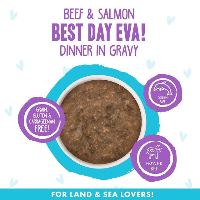 BFF OMG Best Day Eva! Beef & Salmon Dinner in Gravy Grain-Free Cat Food, 5.5-oz Can
