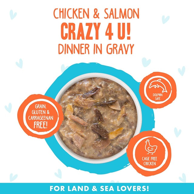 BFF OMG Crazy 4 U! Chicken & Salmon Dinner in Gravy Grain-Free Cat Food, 5.5-oz Can