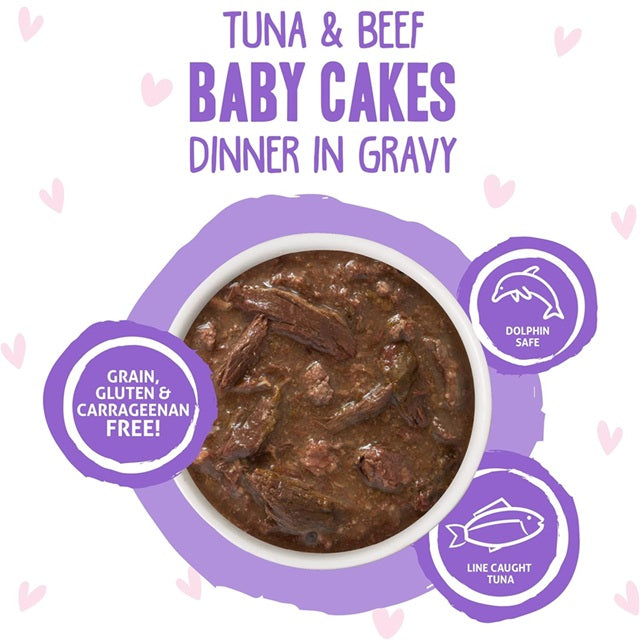 BFF OMG Baby Cakes Tuna & Beef Dinner in Gravy Cat Food, 3-oz Pouch