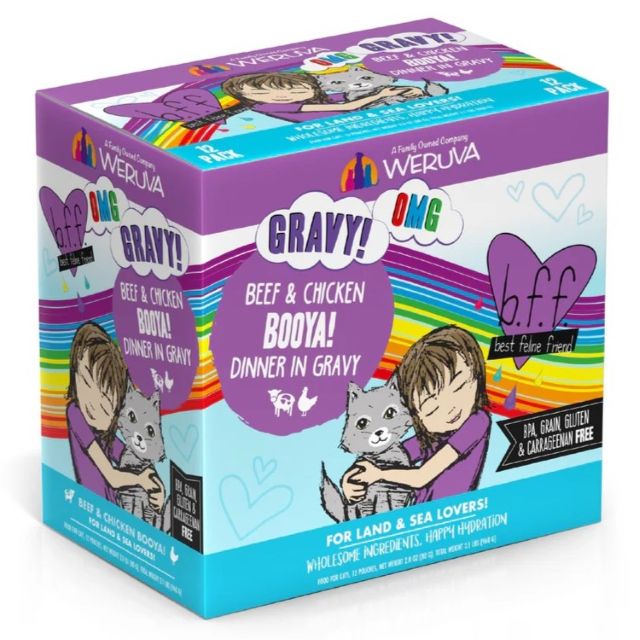 BFF OMG Booya Beef & Chicken Dinner in Gravy Cat Food, 2.8-oz Pouch